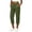 Green, variant on Capri Jogger Pants for WomenLadies Fashion Casual Solid Color Corduroy Elastic Waist Pocket Cuffed Cropped Pants
