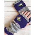 thumbnail image 2 of Clearance! Baberdicy Women Gloves Female Winter Knit Gloves Warm Plus Velvet Outdoor Gloves Blue, 2 of 2