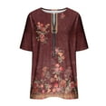 thumbnail image 5 of Mode Décontractée pour Femmes Chemises Imprimées Manches Courtes Tee-Shirts Amples Tunique Blouse Hauts pour Femmes Hauts Manches Courtes pour Femmes Imprimé Floral Hauts pour Femmes, 5 of 5