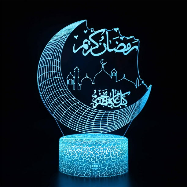 De Ramadán Musulmán Led, Luz Nocturna 3D, Decoración Duradera Para El Hogar Cateissary HA040927-04