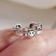thumbnail image 3 of Vintage Smiley Face Bagues Ouvertes Réglables Sourire Punk Bague Femmes Fille Bijoux, 3 of 5