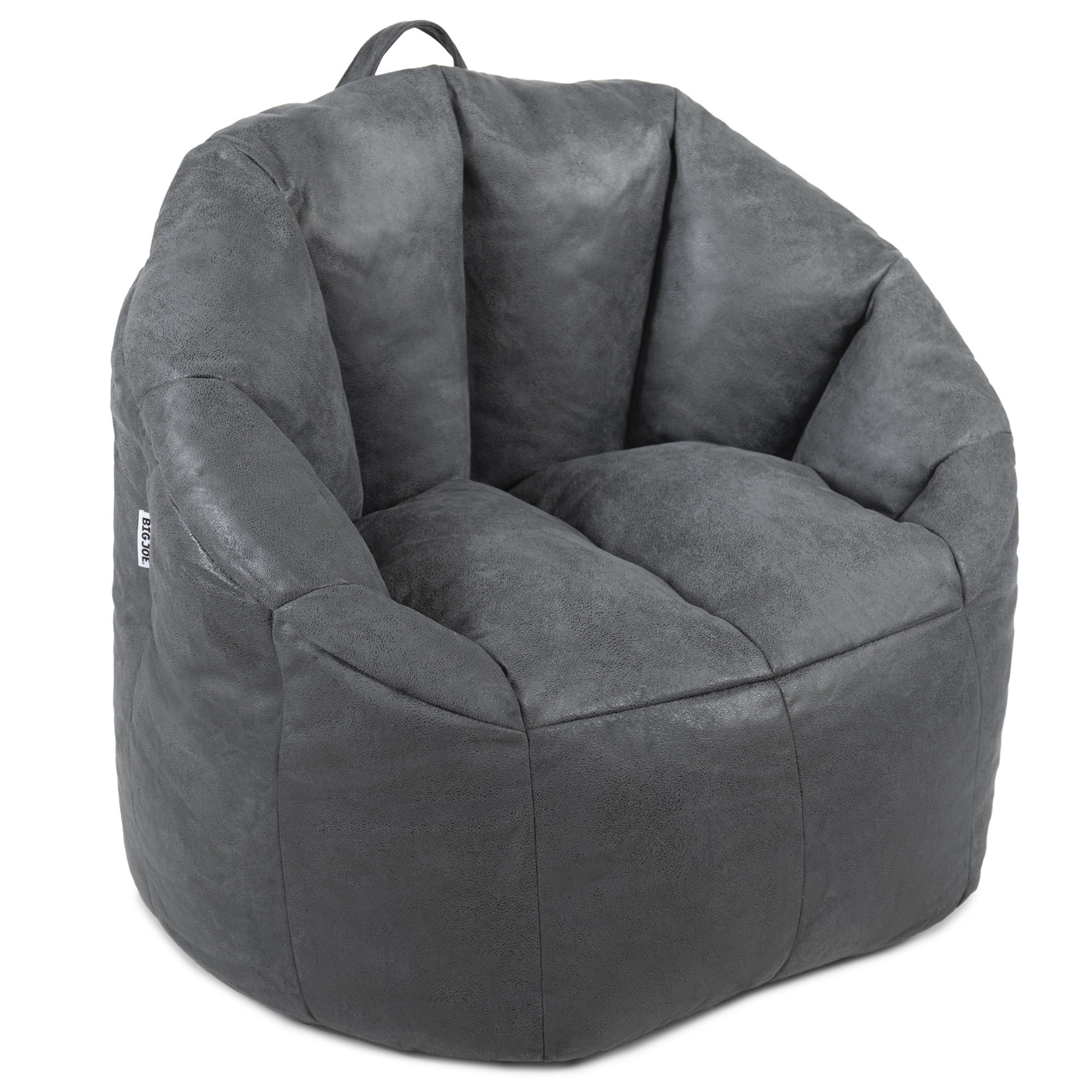 Big Joe Joey Large Bean Bag Chair in Shadow Gray Blazer, All Ages, Blazer with On-The-Go Handle