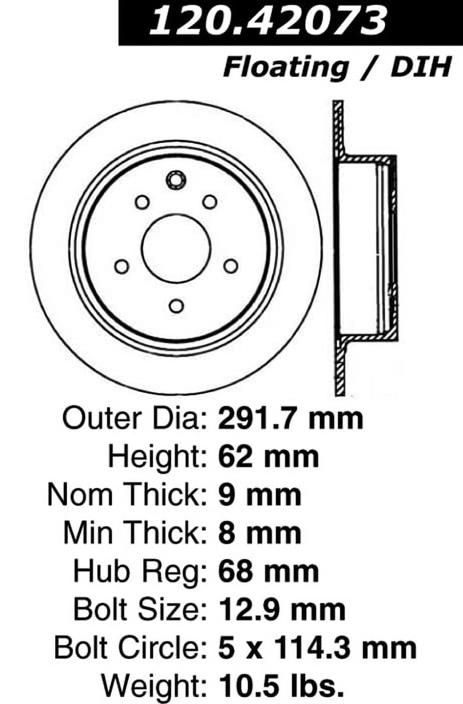 Centric 120.42073 Premium E-Coated Brake Rotor - Fits Nissan Altima, Sentra, Maxima, Juke & More (2002-2017)