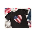 thumbnail image 2 of Tstars American Heart Flag Girls 4th of July Shirt | Patriotic Kids Fitted Tee for Memorial National Holidays, 2 of 5