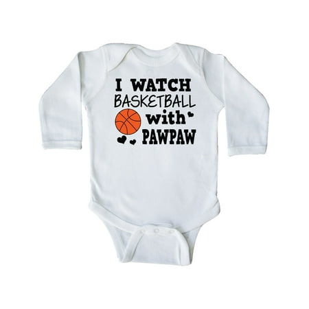 

Inktastic I Watch Basketball with Pawpaw Gift Baby Boy Long Sleeve Bodysuit