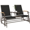 thumbnail image 1 of Outsunny Causeuse-Banc à Bascule d'Extérieur, Chaise Balançoire pour 2 Personnes avec Table, 1 of 10