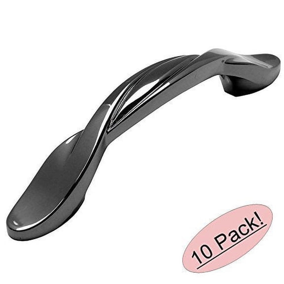 Cosmas 9009BN Black Nickel Twist Cabinet Hardware Handle Pull - 3" Hole Centers - 10 Pack