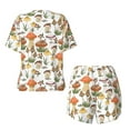 thumbnail image 6 of "Wukai Mushrooms Women's Pajama Set - Short-Sleeve Top and Shorts with Elastic Waistband and Pockets for Loungewear, Yoga, and Casual Wear-Large, 6 of 8