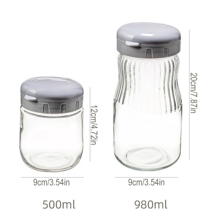 1 Pack Large Glass Jar with Acacia Wood Lid, 980ml/ 33 OZ Glass