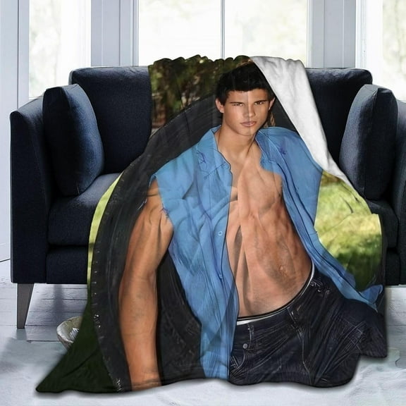 Taylor Lautner Fleece Blanket for Couch - Throw Blanket Lightweight Taylor Lautner Merch Super Soft Cozy Luxury Bed Blanket Microfiber and Throws for Sofa