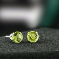 thumbnail image 6 of Gem Stone King 925 Sterling Silver Green Peridot Stud Earrings for Women Men (2.00 Cttw, Gemstone Birthstone, Round 6MM), 6 of 7