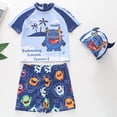 thumbnail image 1 of lnmuld Boys 3 Piece UPF 50+ Sun Long Sleeve Rash Guard and Trunks Swim Set Size:2-3 Years, 1 of 6
