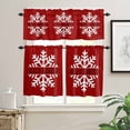 thumbnail image 2 of Hello Winter Kitchen Curtains and Valances Set, Snowflake Red Rod Pocket Window Valance 18 Inch Window Curtain Panels for Living Room Bedroom Laundry, 27.5x36in, 3 Pieces, 2 of 7