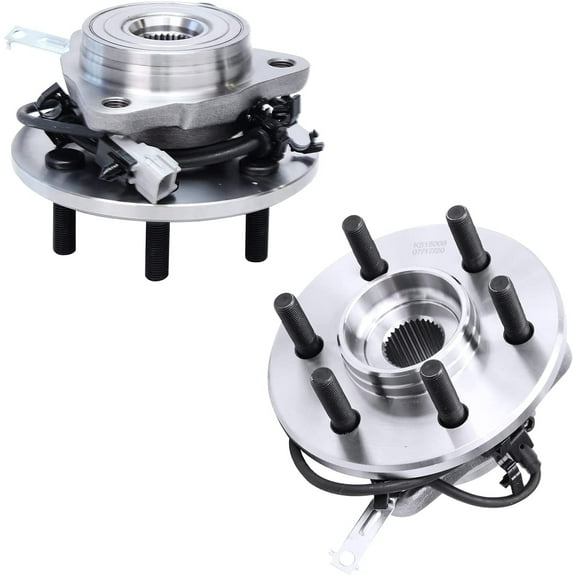 Detroit Axle - 4WD Front Wheel Bearing Hubs for 1997-2004 Dodge Dakota 98-03 Dodge Durango [w/ 4-Wheel ABS], 1998 1999 2000 2001 2002 2003 Replacement Wheel Bearing and Hubs Assembly Set, Pair Hubs