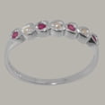 thumbnail image 3 of LBG British Made 925 Sterling Silver Cultured Pearl & Ruby Womens Promise Ring - 33 size options - Size 9.5, 3 of 9