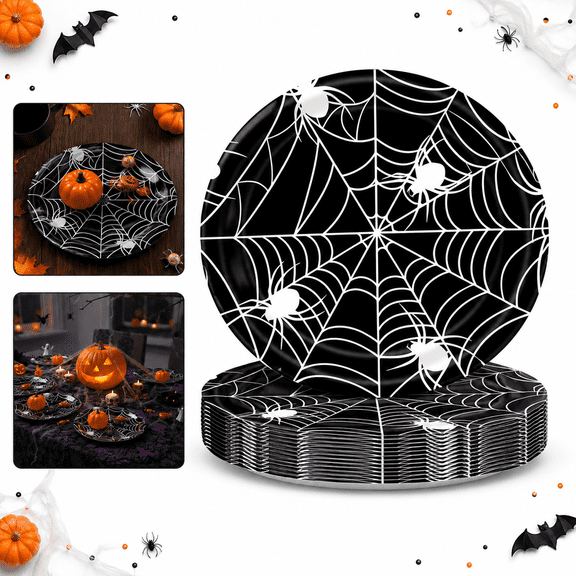 SIYTUAU 16-Piece 7 Inch Halloween Paper Plates Disposable Paper Material For Party Supplies Set A Halloween Plates A