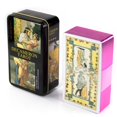 thumbnail image 1 of Tarot de bruja diaria en caja de Metal de hojalata, 78 tarjetas, borde dorado, cubierta de guía, medias florecientes, Gato Cccult Del Toro Fivean unisex, 1 of 2