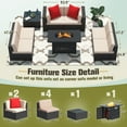 thumbnail image 4 of Homall 8 Pieces Rattan Patio Furniture Conversation Set with 43" Gas Propane 50000 BTU Fire Pit Table Outdoor Sectional Sofa for Backyard,Beige, 4 of 9