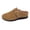 A Brown, variant on Womens Closed Toe Wedge Sandals Fashion Patent Leather Wide Width Platform Mules Comfortable Non Slip Work Clogs Red Size 9.5