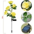 thumbnail image 2 of [Upgraded 5 Flowers] Solar Lights Outdoor Garden Decor Rose Stake Lights, Waterproof Realistic Artificial Flowers for Outdoor Flower Bed Patio Yard Pathway Memorial Cemetery Grave Decorations, Yellow, 2 of 8