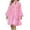 Pink, variant on Elainilye Fashion Women Dresses V-Neck Solid Embroidery Patchwork Lace Button Long Sleeve Dress,Pink