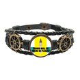 thumbnail image 1 of ¡Mundo   se   ir   donde   que   plazca! Pulsera marina tejida en cuero, 1 of 4
