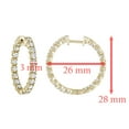 thumbnail image 3 of Vir Jewels 3 CTTW SI2-I1 Diamond Inside Out Hoop Earrings 14K Yellow Gold Round 1 Inch, 3 of 5