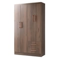 thumbnail image 1 of Ropero Closet Armario de Madera con Cajones, Entrepaños y 4 Puertas, Almacenamiento de Ropa marron, 1 of 8
