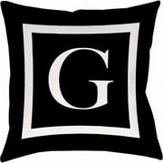 IDG Classic Block Monogram Decorative Pillow - Black