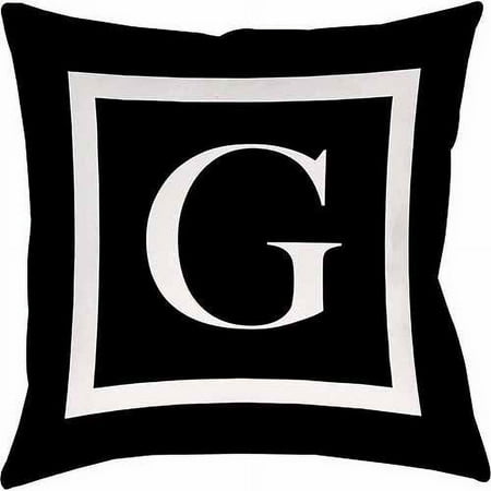 IDG Classic Block Monogram Decorative Pillow - Black