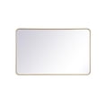 thumbnail image 1 of Living District MR803048BR 30 x 48 in. Soft Corner Metal Rectangular Mirror, Brass, 1 of 1