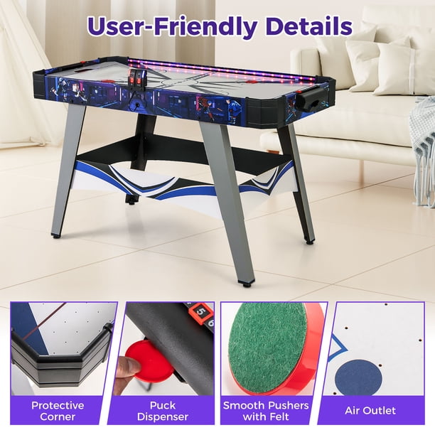 Gymax 54'' Air Hockey Game Table w/2 Pushers Pucks Adjustable Foot