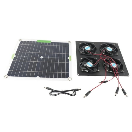 

price crash Solar Panel Fan Kit Waterproof Monocrystalline Silicon Solar Fan 4 Ports Ventilator Exhaust Fan for Greenhouses