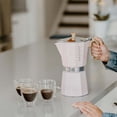 thumbnail image 3 of GROSCHE MILANO STONE Stovetop Espresso Maker, Moka Pot, 12 Espresso Cups, Blush Pink, 3 of 9
