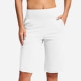 thumbnail image 4 of BUIGTTKLOP Shorts for Women Knee Length with Pockets High Waisted Stretch Shorts for Summer Walking, 4 of 6