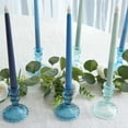 thumbnail image 2 of Efavormart 6 Pack Assorted Blue Glass Taper Candlestick Holders with Diamond Pattern, Reversible Crystal Pillar Votive Candle Stands - 4", 2 of 11