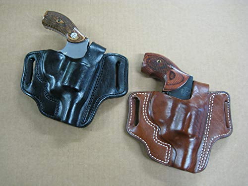 972  4" Revolver 6 Shot Leather 2 Slot Pancake Belt Holster TAN RH Rossi 971 