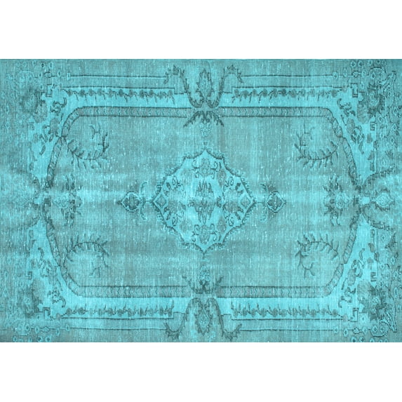 Ahgly Company Indoor Rectangle Abstract Light Blue Contemporary Area Rugs, 8' x 12'