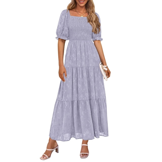 Vestido Midi PRETTYGARDEN Mujer Floral Verano 2025 Corte A