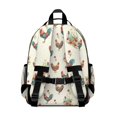 thumbnail image 3 of Rooster and Bouquet Cream Pattern Cute School Backpack Bag for School with Padded Back and Adjustable Shoulder Straps 15.25"x11.5"x5.25", 3 of 5