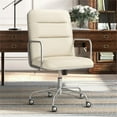 thumbnail image 2 of Scranton & Co Modern Faux Leather Executive Desk Office Chair in White, 2 of 14