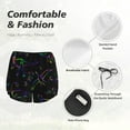 thumbnail image 6 of Picia Dinosaur Pattern Women's 2 in 1 Athletic Running Shorts High Waisted Workout Casual Gym Sweat Shorts with Comfy Liner Zipper Pockets-, 6 of 9