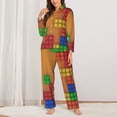 thumbnail image 2 of Sikiie Colorful Building Blocks A Pajamas for Women Set, Womens Pajama Sets, Lounge Sets for Women, 2pjs for Women-XX-Large, 2 of 7