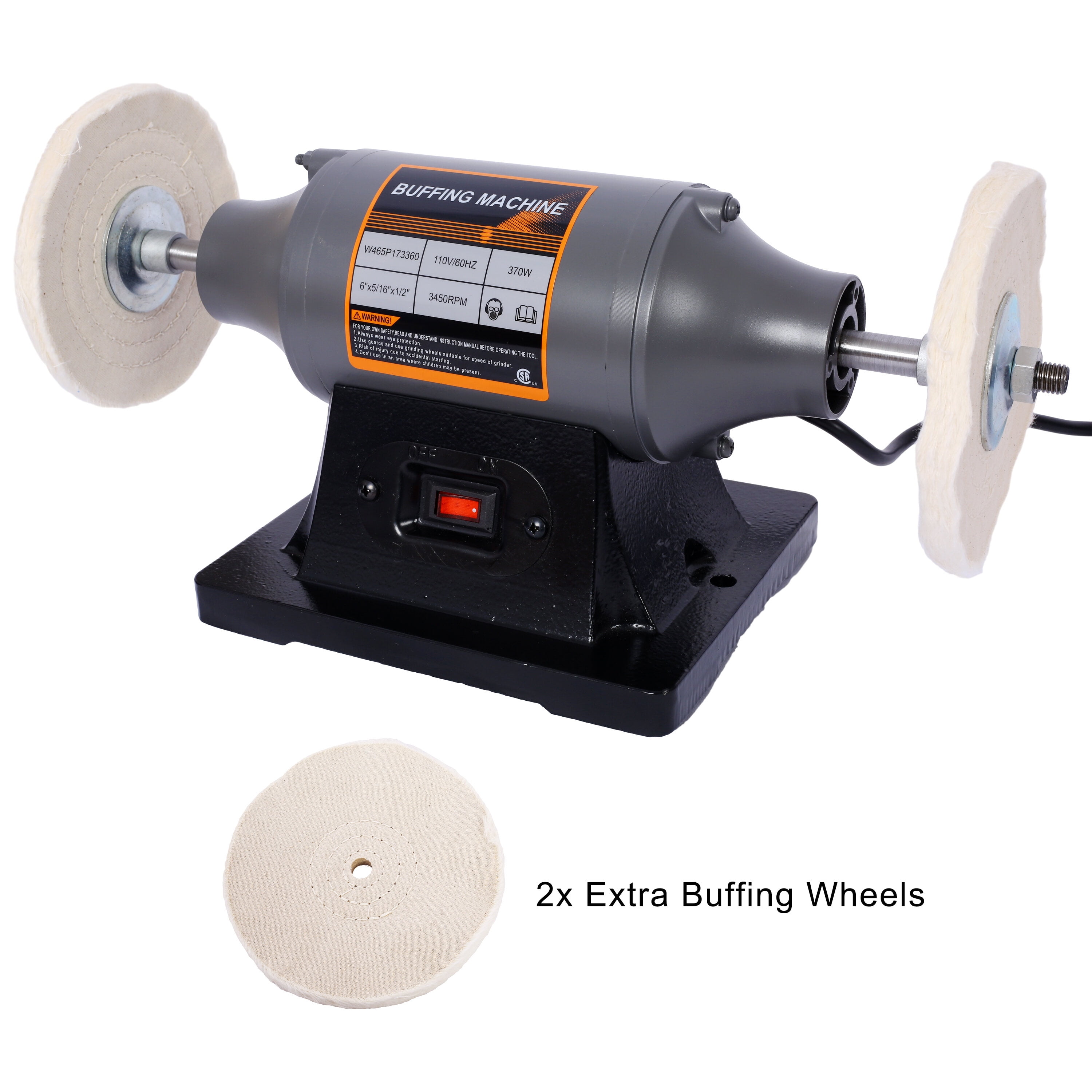 6-Inch Electric Polisher Bench Buffer Grinder - Includes 4PCs 80Ply Thic Buffing Wheels Ideal Benchtop Buffing Machine for Polishing Metal, Jewelry, , Wood, Jade, and Plastic.CSA Certificated
