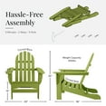 thumbnail image 5 of DuroGreen Adirondack Chairs Made With All-Weather Tangent lumber, Set of 4, Oversized, High End Classic Patio Furniture for Porch, Lawn, Deck, or Fire Pit, No Maintenance, USA Made, Lime Green, 5 of 7