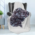 thumbnail image 4 of Industrial Soft Flannel Fleece Throw Blanket, Mechanic Wheel Machine of Human Magnificent Brain Futuristic Science Image, Cozy Plush for Indoor and Outdoor Use, 50" x 70", Charcoal Grey, by Ambesonne, 4 of 5
