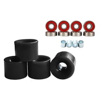 BESTSKY 4pcs 78A High Flexibility Quad Roller Skate Wheels with Beas Installed Skateboard Wheels for Indoor & Outdoor Roller Skating Black