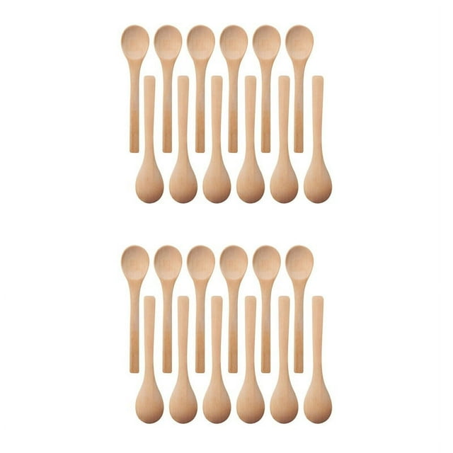 60 piezas Mini cucharas de madera para condimentos Cucharadita de miel Color madera