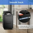 thumbnail image 2 of 25.4" Deep 2-Drawer Steel Filing Cabinet with Lock and Wheels, Mobile Under Desk Vertical File Cabinet for Home Office, Fits A4/Legal/Letter-Sized Files, Round Edge, 2 of 10