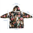 thumbnail image 7 of Boston Terrier Dog with Pioneer Flower Blanket Hoodies for Kids 6-13YR Oversize Wearable Blanket Hoodies for Boys Girls Teens, 7 of 7